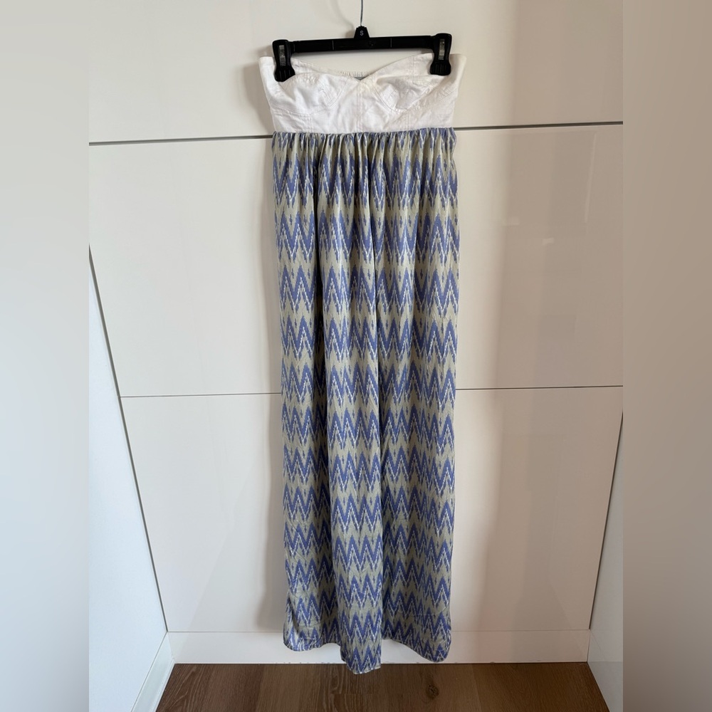 Aila Blue Silk Maxi Dress S Rare Vintage